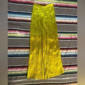 Nasty Gal Shimmering Gold Pleated palazzo pants